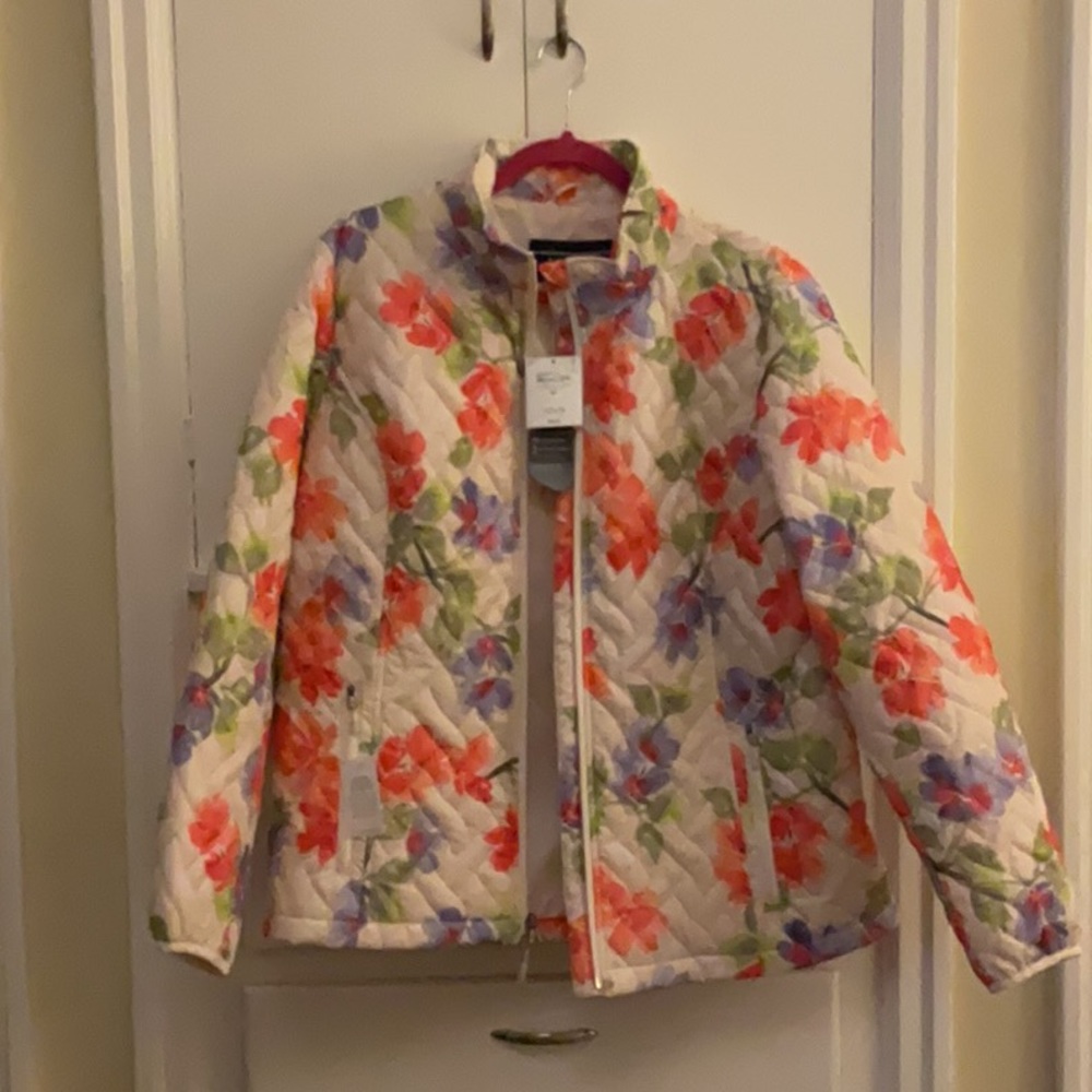 Lands End lightweight floral jacket XL